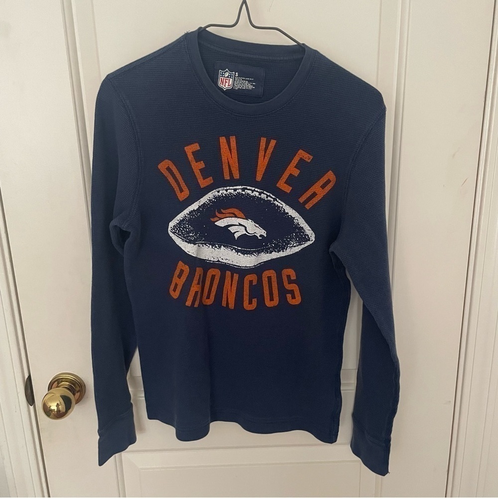 NFL Denver Bronco’s Football Blue Thermal Top